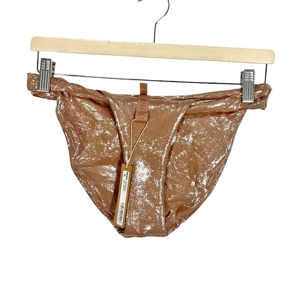 SKIMS LIQUID SHINE SWIM TWISTED MID COVERAGE BIKINI BOTTOM SIZE SMALL - Picture 3 of 11